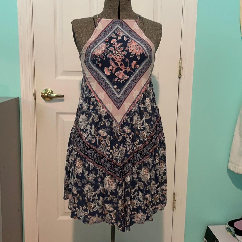 American Eagle Floral Halter Dress